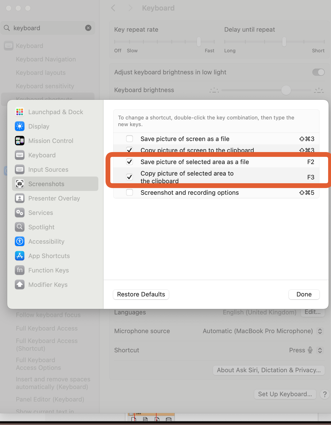 Configure Keyboard Shortcut